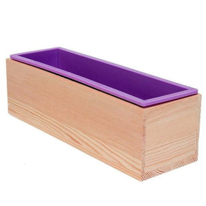 rectangle silicone soap mold wood box