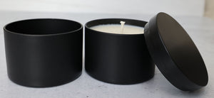 black seamless candle tin
