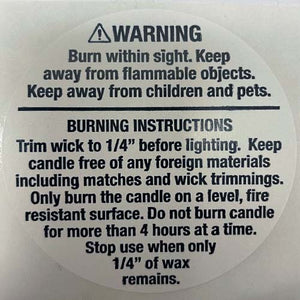 candle warning lable