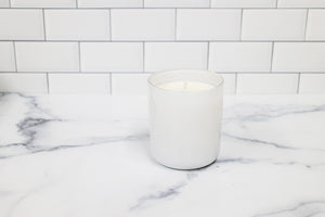 white gloss candle jar