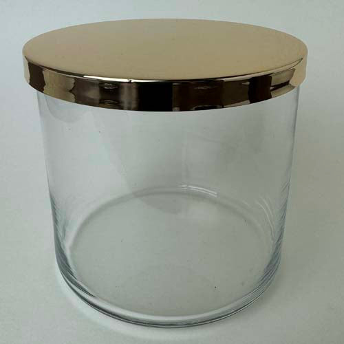 Candle Jar Lid Mirror Gold 105mm 3 wick jar lid
