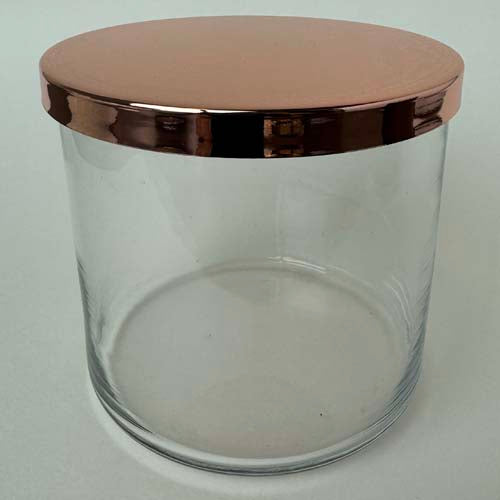 Candle Jar Lid Mirror Rose 105mm 3 wick jar lid