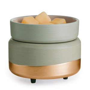 2 in 1 Matte Green and Gold Wax and Candle Warmer