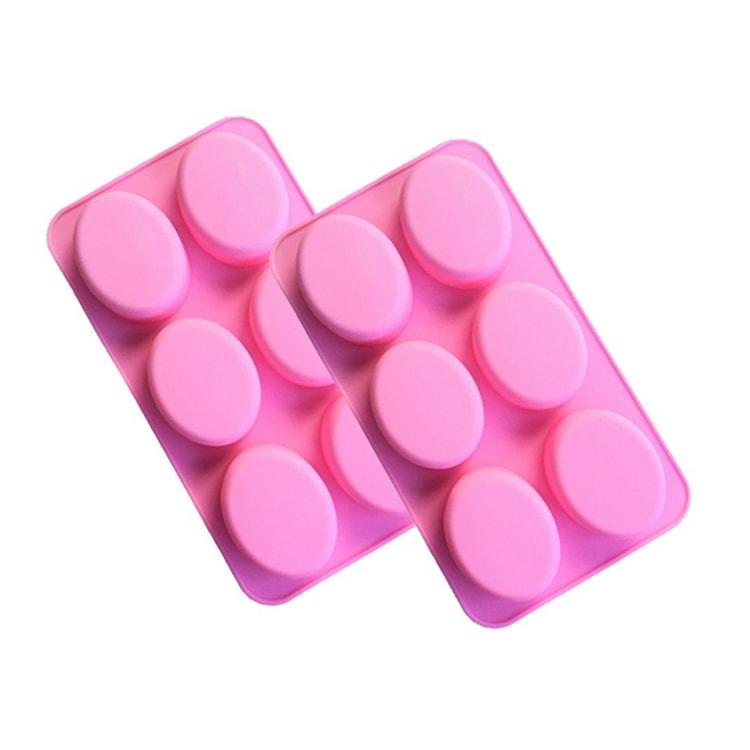 6 Cavity Oval Silicone soap Mold