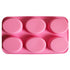6 Cavity Oval Silicone soap Mold