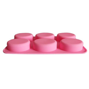 6 Cavity Oval Silicone soap Mold
