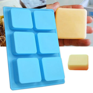 6 Cavity Square Silicone Soap Mold