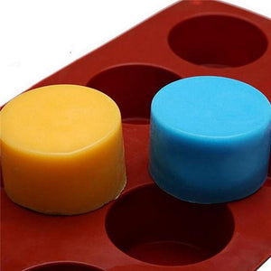 round circular silicone soap wax tart mold