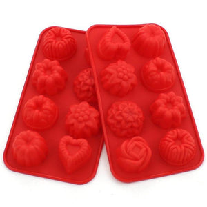 heart flower rose silicone soap tart mold