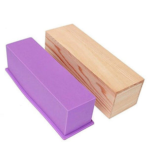 rectangle silicone soap mold wood box