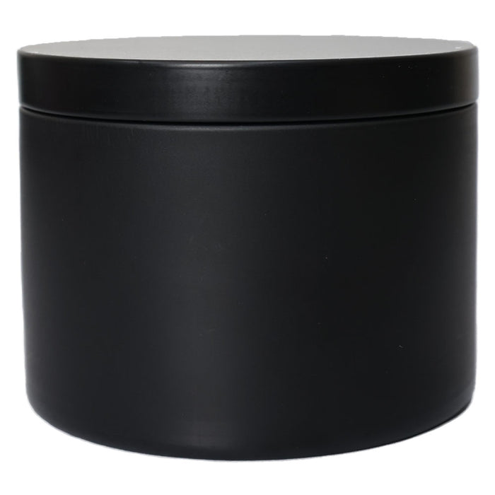 CandleScience Black Candle Tin 8 oz. | Seamless Black Candle Tins 12 PC Case