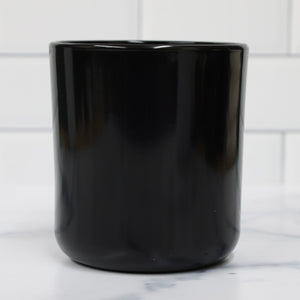 black glossy candle jar