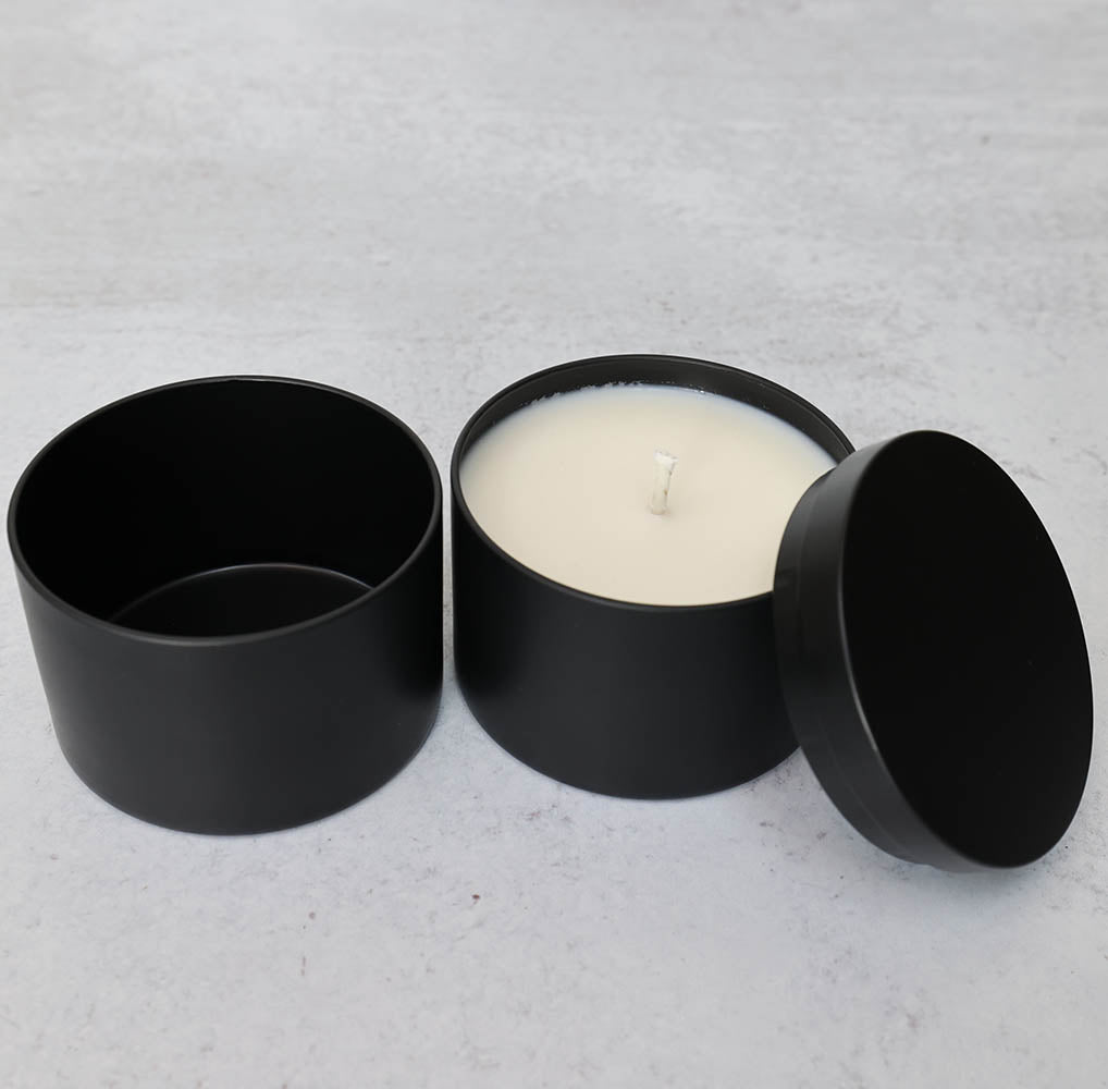 Matte Black Candle Tin Seamless