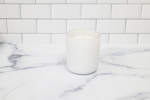 white matte candle jar