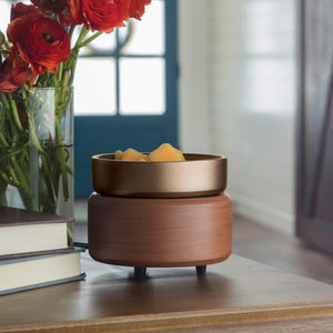 2 in 1 Pewter Walnut Wax and Candle Warmer