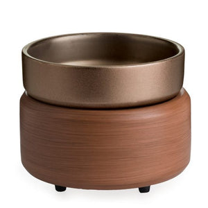 2 in 1 Pewter Walnut Wax and Candle Warmer