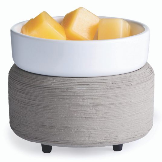 2 in 1 Matte White and Gray Wax and Candle Warmer